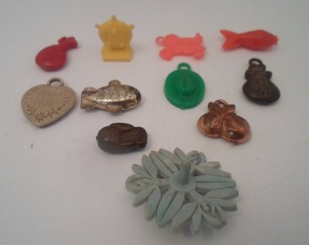 Gumball Crackerjack Vintage Antique Charms Blimp Topp Fish Cherries Heart Bag of Money Western cowboy hat and more All for 1