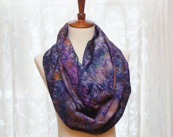 Hand Dyed Silk Infinity Scarf