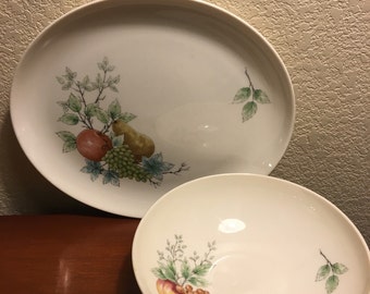Vintage Syracuse Wayside serving platter and bowl set