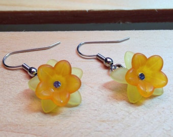 Orange & Yellow Flower Earrings