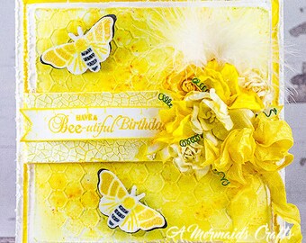 Shabby Chic Mixed Media Happy Birthday Card