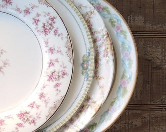 Mismatched Salad Plates Set of 4 Noritake Plates Limoges Plates Replacement China Bridesmaid Luncheon