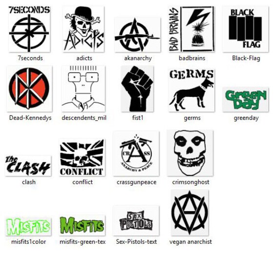 18 Punk Rock Band Embroidery Designs Pes Xxx Hus Dst