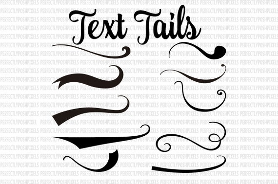 Text Tails Text Swoosh svg eps pdf instant download silhouette