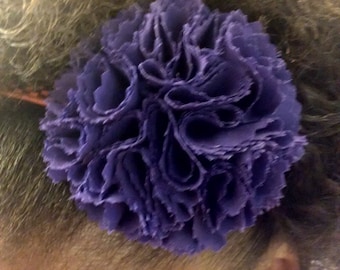 Purple Fabric Carnation Flower Hair Clip