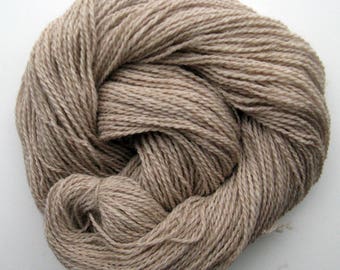 Tan Yarn, Alpaca and Corriedale Wool Yarn, Beige Sport Weight, 250 yards, Made in Michigan