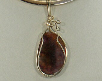 Amethyst Cacoxenite Pendant Enhancer, Sterling Silver Pendant Silver Wire Wrap Pendant, Wire Wrap Jewelry,Gemstone Pendant Silver