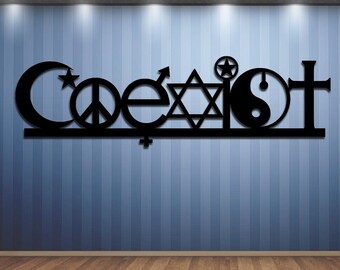 COEXIST - Metal Sign - Steel Sign - Metal Art