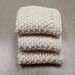 Handmade Cotton Dish Cloths / Wash Cloths in Beige - Set of 3