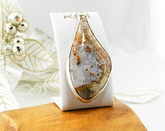 Amethyst Sage Agate Pendant - Amethyst Sage Agate Necklace - Amethyst Sage - Amethyst Sage Pendant - Sterling Silver Necklace - #A36
