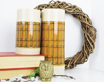 Thermos - Set of 2 / Aladdin Thermos / Plaid Thermos / Thermoses / Camping Thermos