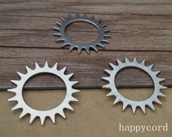 20pcs Antique silver gear pendant charm 22mm