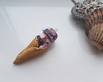 Ice Cream Cone Polymer Clay Charm