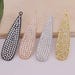 HOT 4Pcs 11x43mm Mix plated Drop shape Copper Metal White color CZ /Zircon beads connector pendant / bracelet / necklace , Jewelry Findings