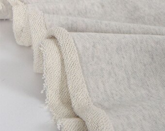 French Terry Knit Fabric Oatmeal By The Yard
