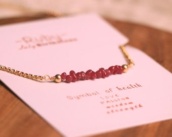 REAL Ruby July Birthstone Necklace - Birthstone Necklace, Birthday Gift, Crystal Necklace, Ruby Necklace, Birth Gift, Mom Gift
