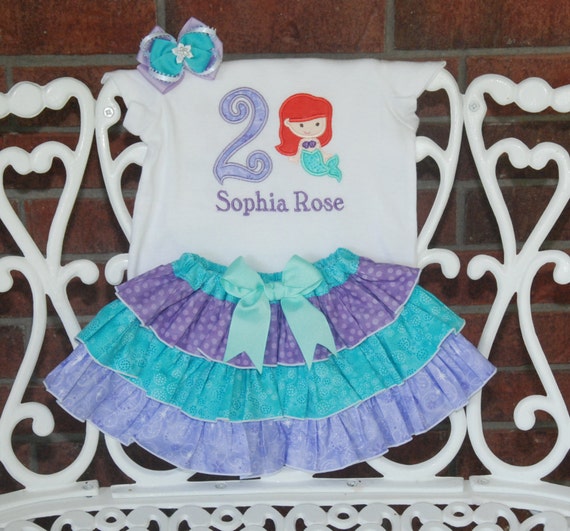 Little Mermaid Birthday Outfit Girls mermaid birthday outfit