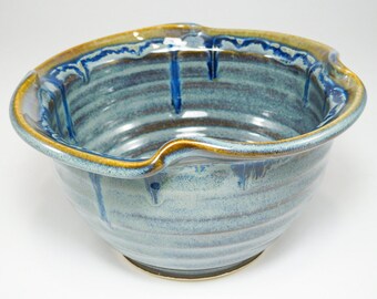 Serving Bowl - Ceramic Mixing Bowl - Breadbowl - Baking Bowl - Pottery Bread Bowl - Ruffled Bowl - Bread Baking Bowl - In Stock