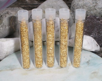 5 Vials of Loose Gold Flakes