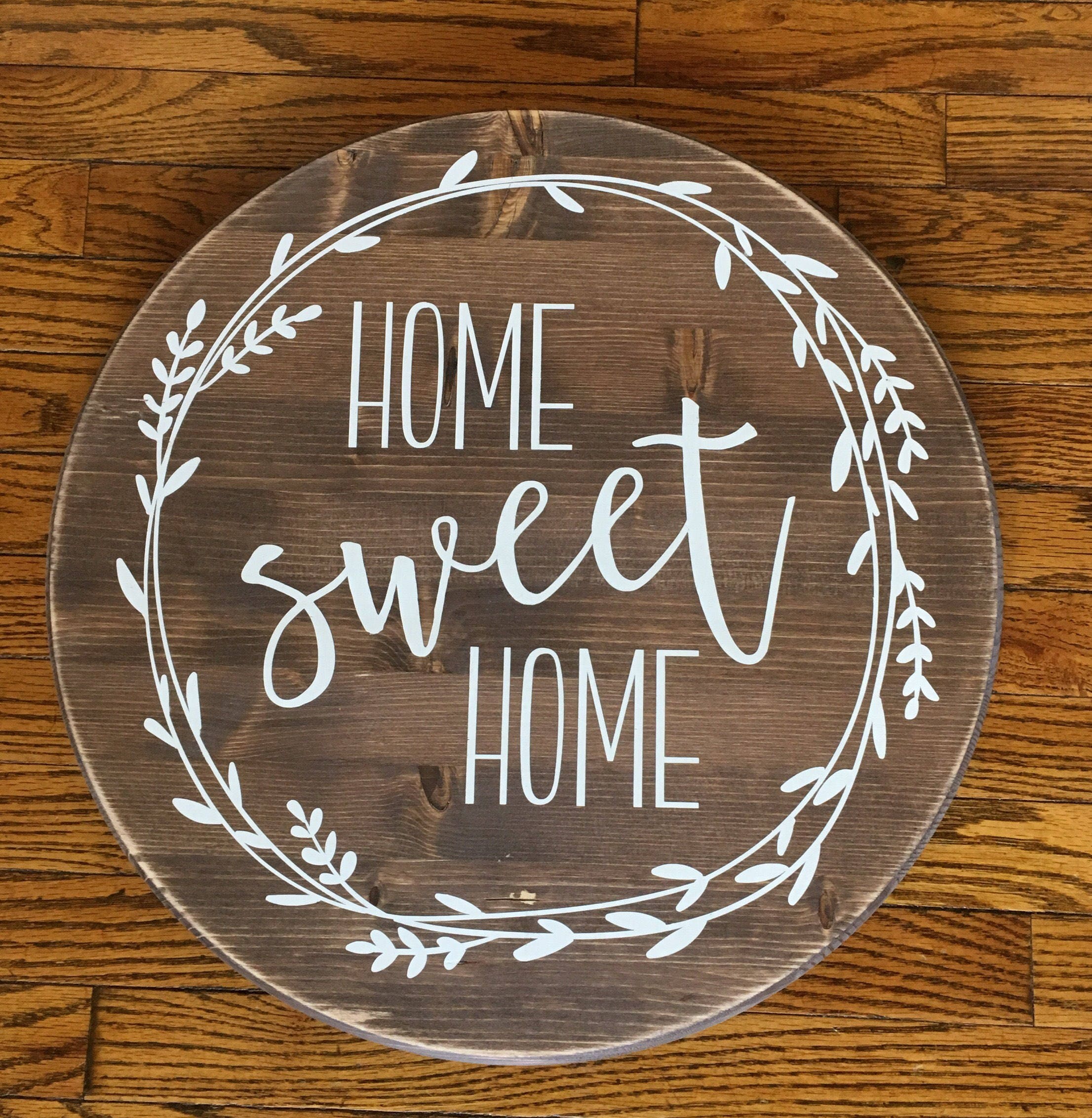 Home Sweet Home Round Wood Sign Farmhouse Decor Rustic