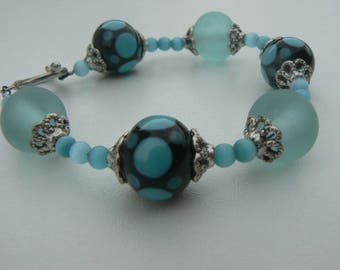 Jewelry turquoise Nebula glass bracelet