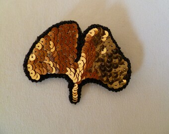 gold GINKGO LEAF BROOCH