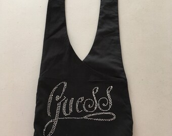Handmade Upcycled Black Guess Hobo Shoulder Purse