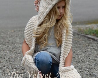 Knitting PATTERN-The Unice Unicorn Hooded Scarf (12/18 months, Toddler, Child, Teen, Adult sizes)