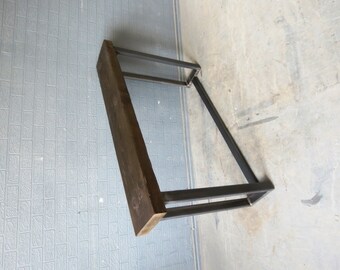 Industrial Chic Style Reclaimed Custom Hall Console Side Table - Steel Solid Wood Metal Hand Made Tables metal hall tables. Industrial Chic Style Reclaimed Custom Hall Console Side Table - Steel Solid Wood Metal Hand Made Tables
