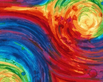 Fantasy, Swirl Fabric, Multi colored swirls, Spiral Fabric, by Timeless Treasures, C5755