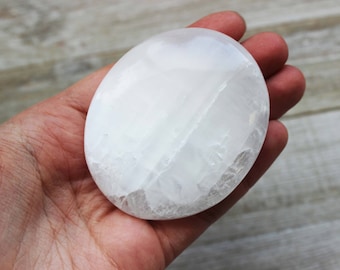 Selenite Palm Stone - 2nd Choice Quality