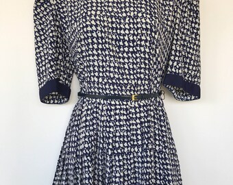 Vintage 1980's Pleated Peplum Blouse