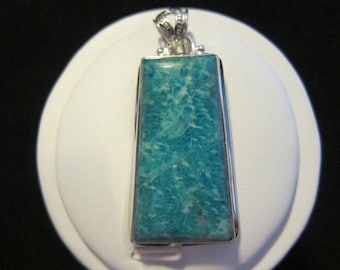 Russian Amazonite Sterling Silver Pendant (42)