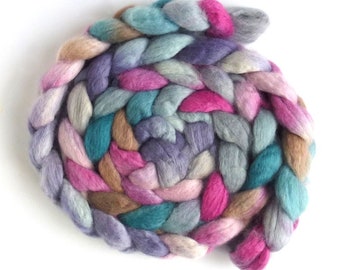 BFL Wool Roving - Hand Painted Spinning or Felting Fiber, Sing Me to Sleep