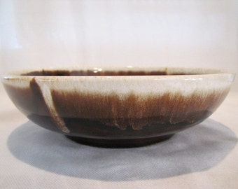 Brown Drip Glaze White Foam Serving Bowl