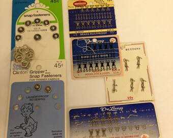 Sewing Notions, Snap Fasteners, Hooks, Eyes and Loops, DeLong, Clinton, Scovill