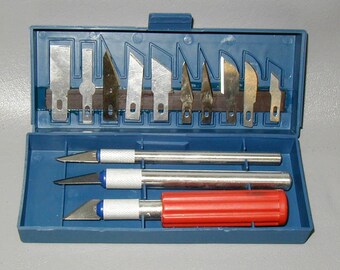Exacto knife set hobby craft art straight curve blades aluminum handle BRAND NEW professional trim etch cut