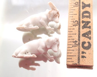 2 Dogs Antique German Doll Parts Figurines Mixed Media Art Assemblage Art Projects