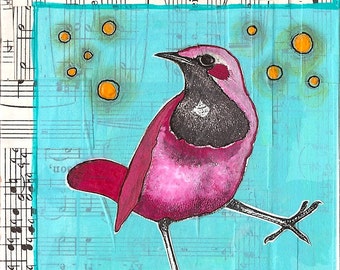 Blank greeting card: Dancing Bird