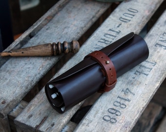 Leather pencil roll, pencil roll, pen case, pencil case, pencil wrap, pencil roll up, tool roll