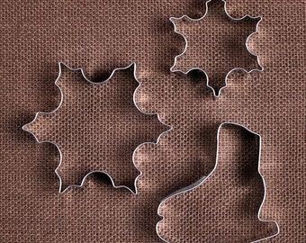 Christmas Cookie Cutters, Ice Skating Cookie Cutter Set, Snowflake Cookie Cutters, Holiday Cookie Cutters, Winter Cookie Cutters, Ice Skates