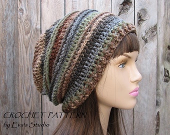 Crochet Hat - Slouchy Hat, Crochet Pattern PDF,Easy, Pattern No. 30