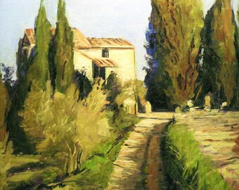 Italy Tuscan House with Trees