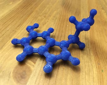 3D Printed Serotonin Molecule - molecules chemistry gift nerdy gift science gift