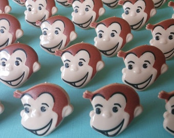 24 Curious George cupcake rings picks cake topper from PBS Kids for an awesome Birthday party, goodie bags Man in the Yellow Hat