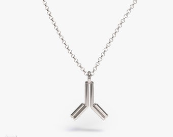 science jewelry: silver antibody necklace