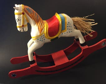 Vintage Wood Rocking Horse