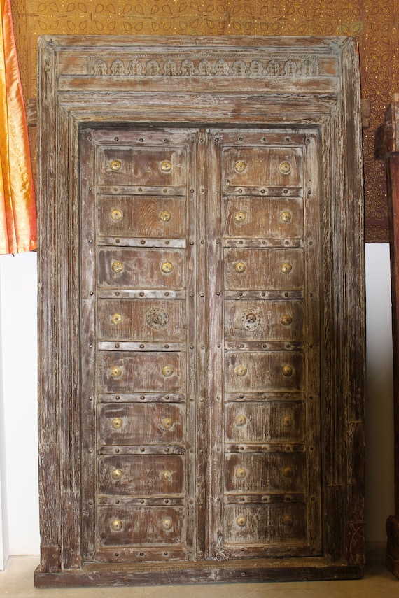 Indian Antique Entrance Doors Solid Wood Hand Carved Vintage - Indian Antique Entrance Doors Solid Wood Hand Carved Vintage
