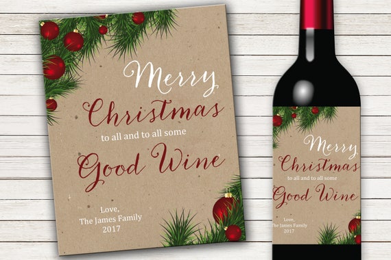 Custom christmas wine labels