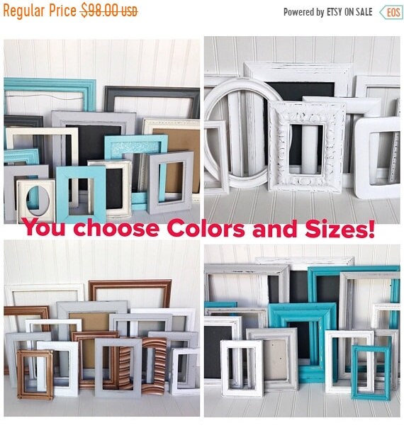 7 picture frames WITHOUT glass or backing You choose SIZING